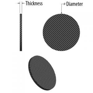 Carbon fiber circles - 30mm, 40mm and 50mm